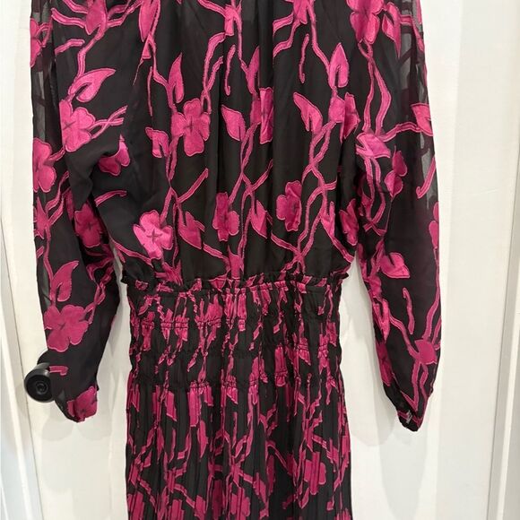 Current Air Black and Pink Floral Long Sleeve Dress - Picture 3 of 5